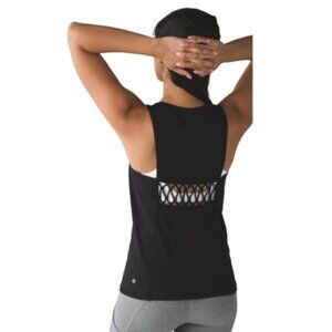 Lululemon Sweaty or Not Tank Top Shirt Womens 6 Black Sleeveless Scoop Neck Tee